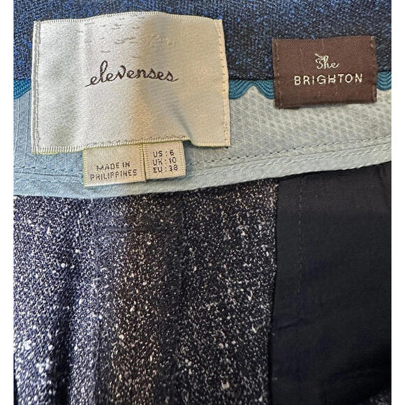 Anthropologie Elevenses Pants Sz 6 The Brighton Flecked Colorblock Tweed Trouser - Picture 4 of 6